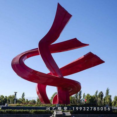 广场不锈钢飘带雕塑