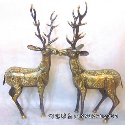 铜雕公园鹿雕塑