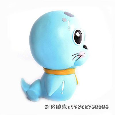 街道玻璃钢海狮雕塑