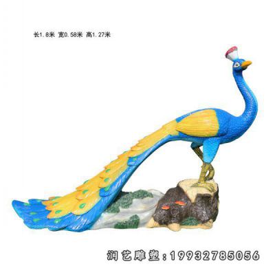 户外玻璃钢孔雀雕塑