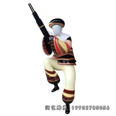 玻璃钢小区音乐人雕塑