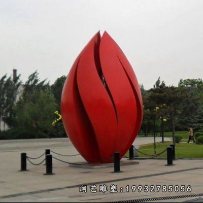 广场不锈钢花苞景观雕塑