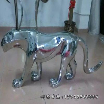 抽象不锈钢老虎动物雕塑