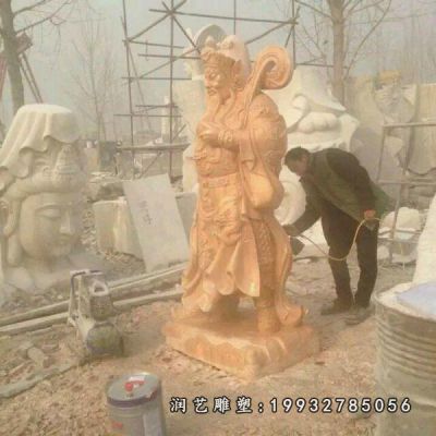 大理石古代关公雕塑