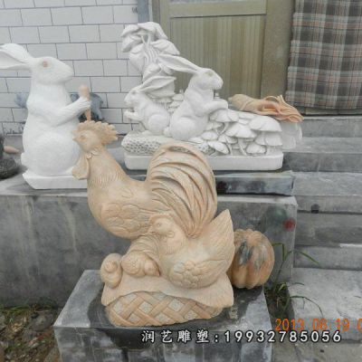 晚霞红鸡园林雕塑