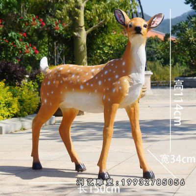 城市玻璃钢梅花鹿雕塑