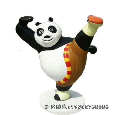 玻璃钢商场卡通功夫熊猫雕塑