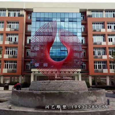 小区不锈钢抽象线条雕塑