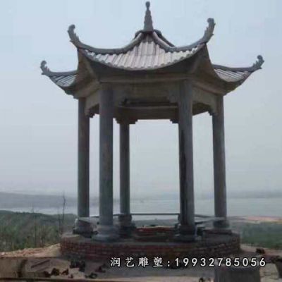 大理石公园六角凉亭雕塑