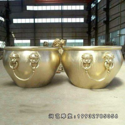 铜雕水缸庭院雕塑