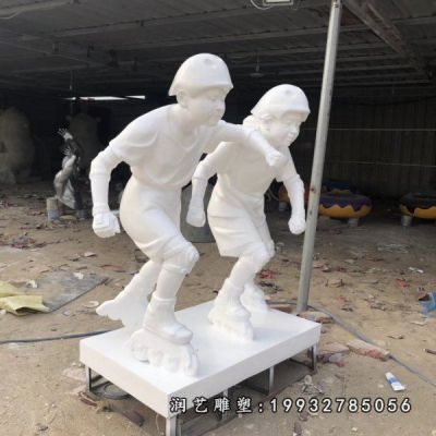 校园玻璃钢抽象人物雕塑