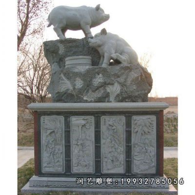 大理石街道十二生肖雕塑