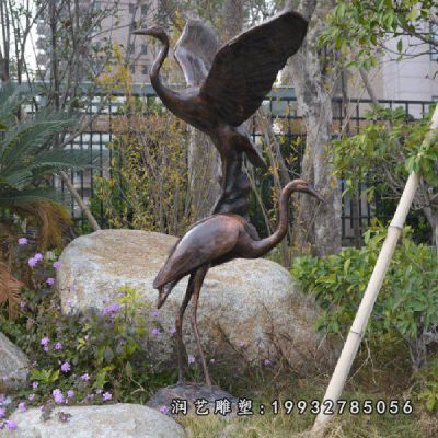 铜雕仙鹤公园雕塑
