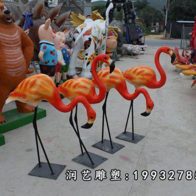 园林玻璃钢火烈鸟雕塑