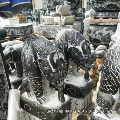 大理石避水兽公园雕塑