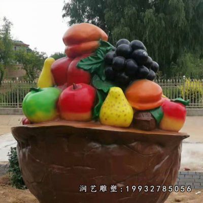 玻璃钢园林果篮雕塑