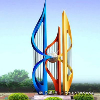 抽象不锈钢眼镜景观雕塑