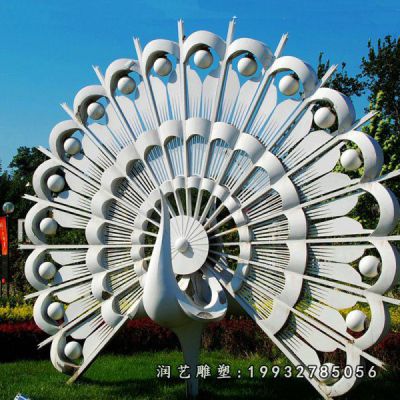 公园不锈钢动物孔雀雕塑