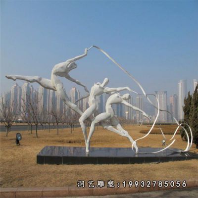 企业不锈钢体操雕塑