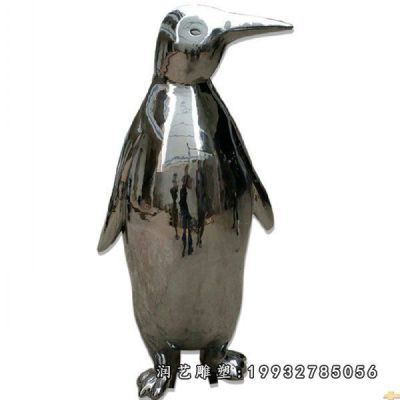 街道不锈钢企鹅雕塑
