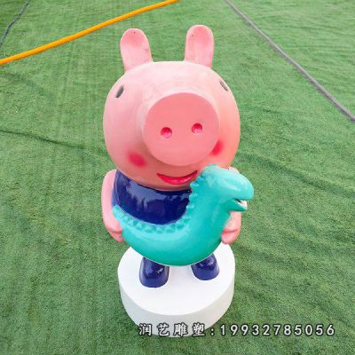 玻璃钢园林小猪佩奇雕塑