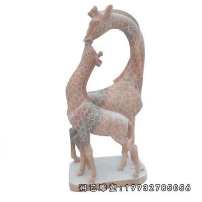 晚霞红长颈鹿园林雕塑