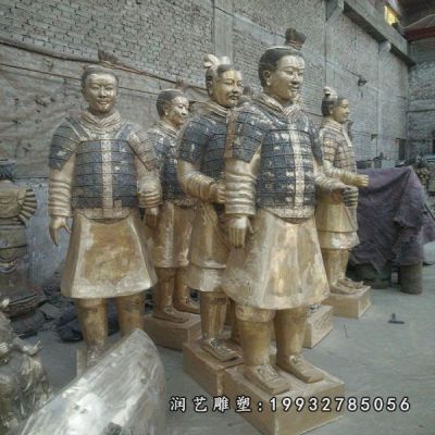 铜雕兵马俑公园雕塑