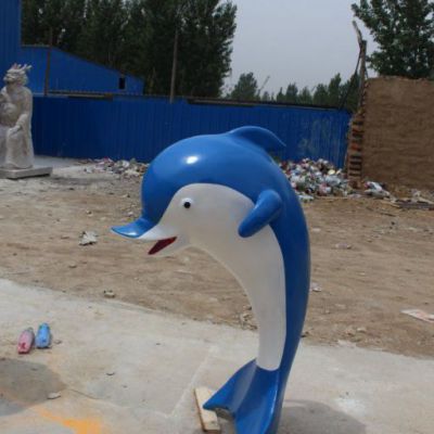 卡通玻璃钢海豚雕塑