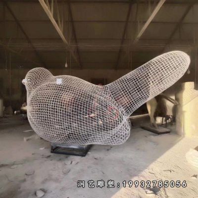 草坪不锈钢鸟雕塑