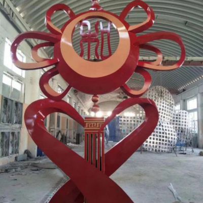 广场不锈钢中国结雕塑