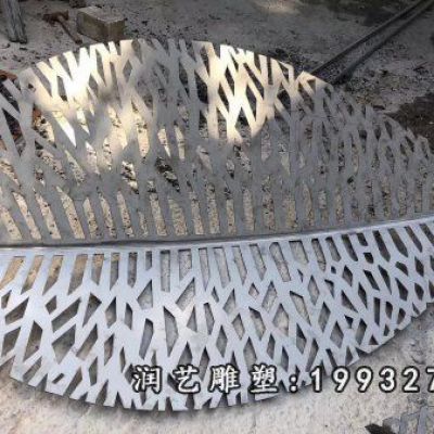 小区不锈钢树叶雕塑