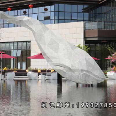 不锈钢鲸鱼动物雕塑