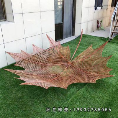 园林不锈钢枫叶雕塑