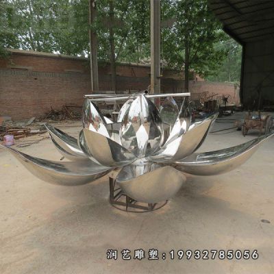 企业不锈钢荷花雕塑