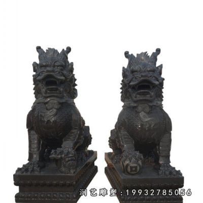 酒店麒麟动物石雕