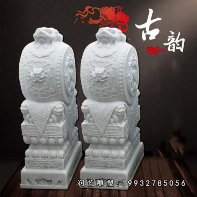 小区抱鼓石景观石雕