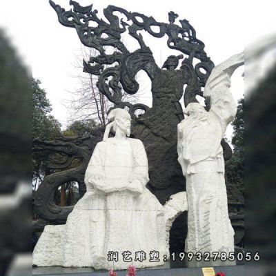 校园杜甫人物石雕