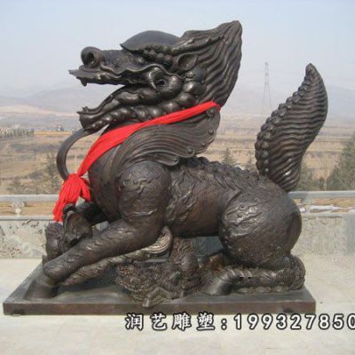 景区麒麟动物铜雕