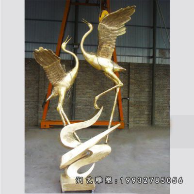 庭院仙鹤动物铜雕