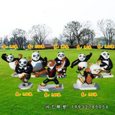 园林玻璃钢功夫熊猫雕塑