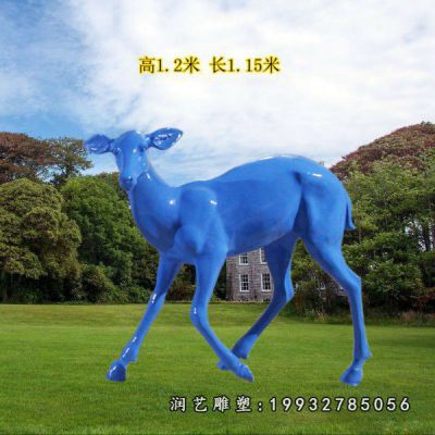 街道玻璃钢鹿动物雕塑