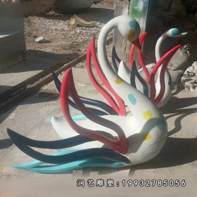 酒店玻璃钢天鹅雕塑