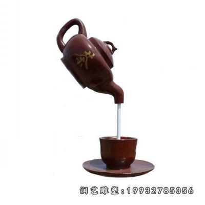酒店玻璃钢茶壶雕塑