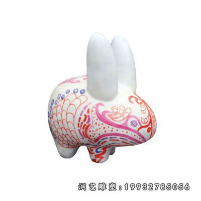 公司玻璃钢兔子雕塑