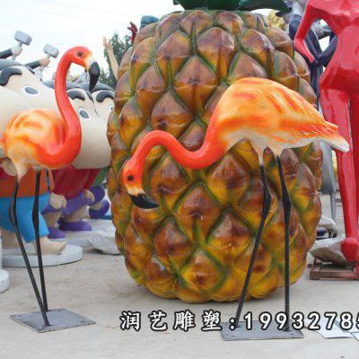 街道玻璃钢火烈鸟雕塑