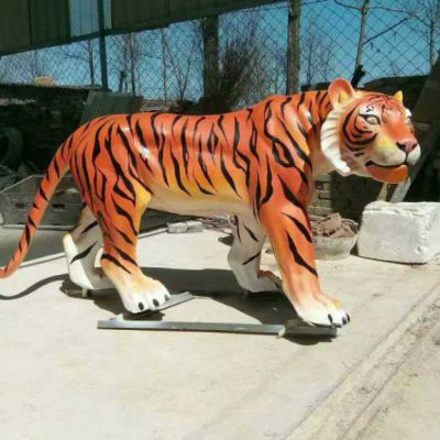 公园玻璃钢老虎动物雕塑