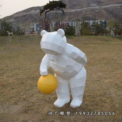 草坪玻璃钢熊动物雕塑