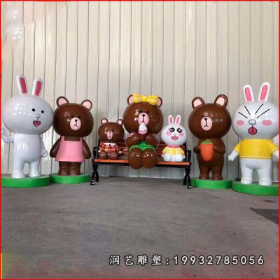 草坪玻璃钢可妮兔雕塑