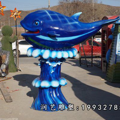 园林玻璃钢鲸鱼动物雕塑