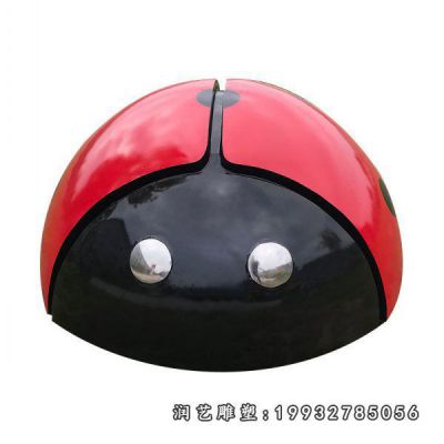 草坪不锈钢瓢虫雕塑